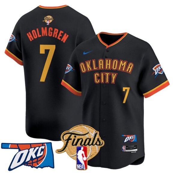 Mens Youths Kids Womens Chet Holmgren 2025 Final Patch Stitched Jersey Black